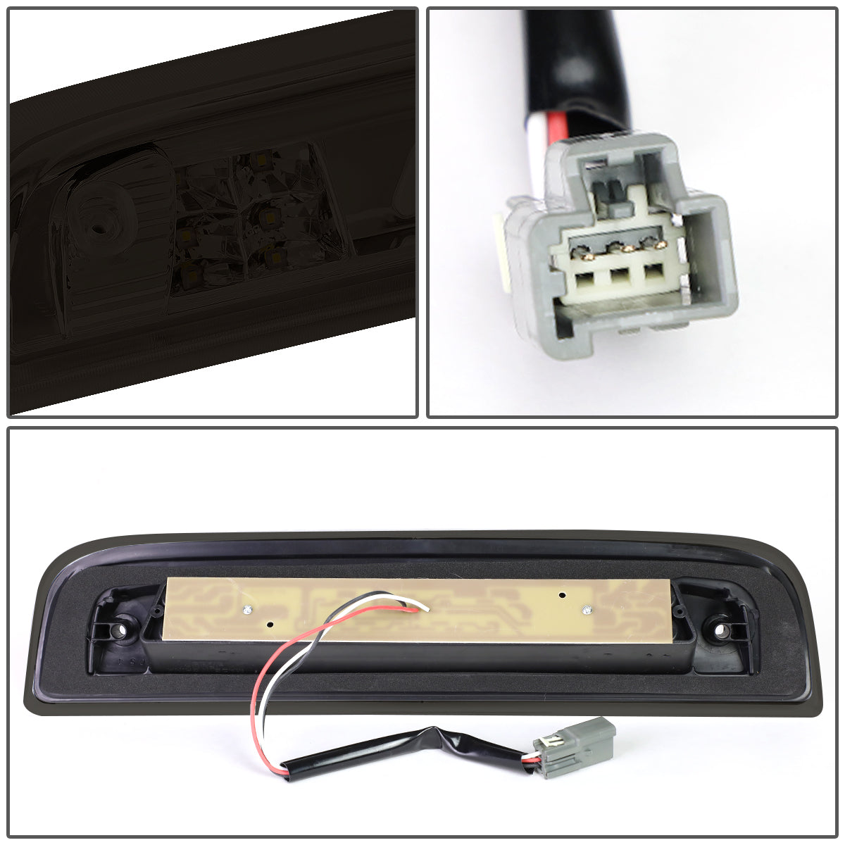 LUZ DE FRENO 14-20 CHEVY SILVERADO 1500, GMC SIERRA 1500 / 15-20 SILVERADO 2500HD, 3500HD, SIERRA 2500HD, 3500HD / 2019 GMC SIERRA 1500 LIMITED - FITS MODELS WITH CARGO LIGHT - 3D - LED - SMOKE