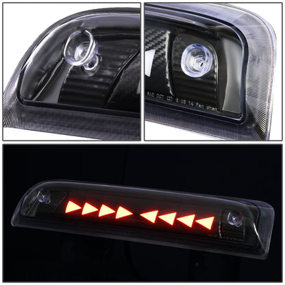 LUZ DE FRENO 14-20 CHEVY SILVERADO 1500 / 14-18 GMC SIERRA 1500 / 15-19 SILVERADO 2500, 3500, SIERRA 2500, 3500 / 2019 SIERRA 1500 LIMITED - FITS MODELS WITH CARGO LIGHT - 3D - SEQUENTIAL TRIANGLE LED - BLACK
