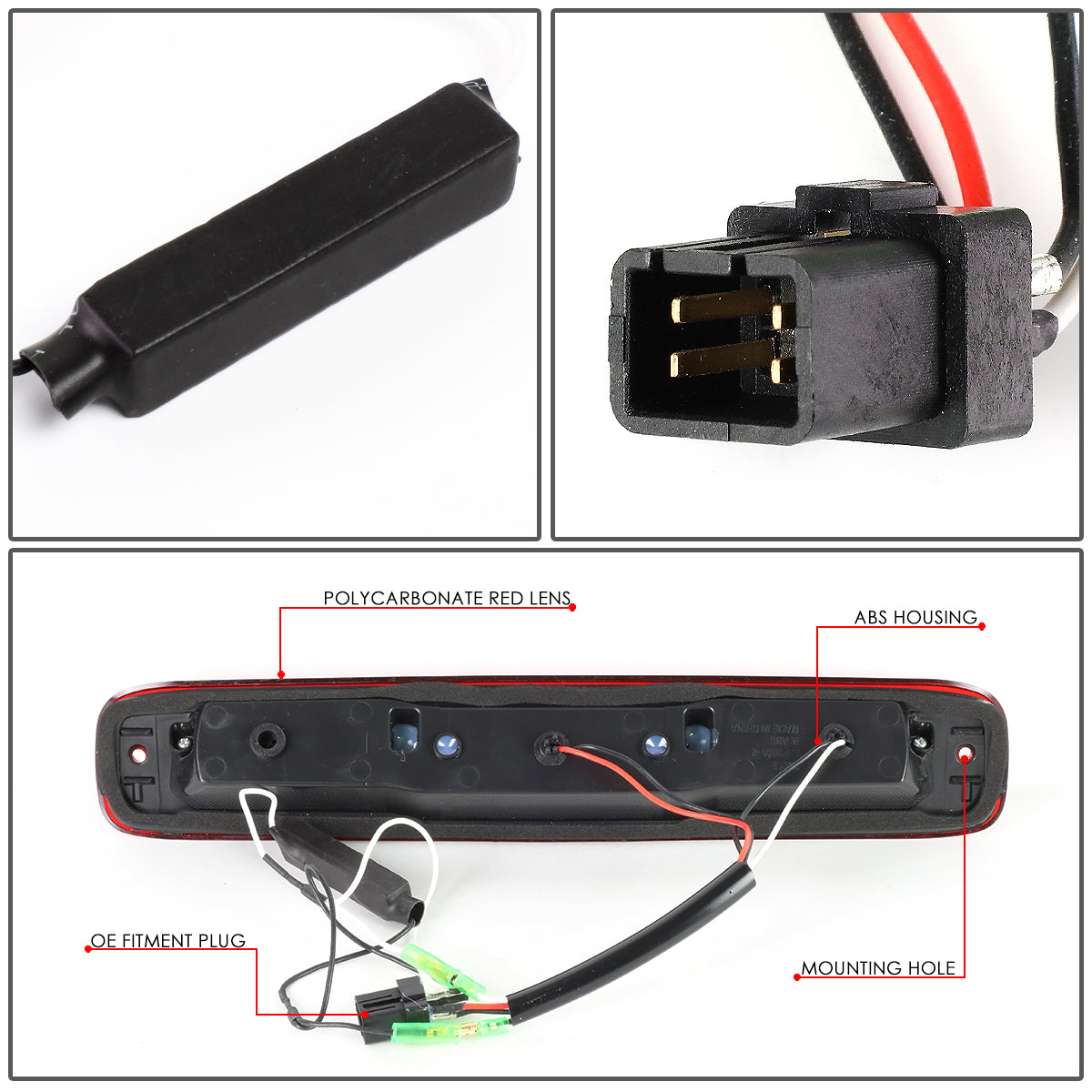 LUZ DE FRENO 99-06 CHEVY SILVERADO 1500, 2500, 3500, HD MODELS, GMC SIERRA 1500, 2500, 3500, HD MODELS / 2007 SILVERADO 1500, 2500, 3500, HD MODELS CLASSIC, SIERRA 1500, 2500, 3500 , HD MODELS CLASSIC - 3D - LED - RED