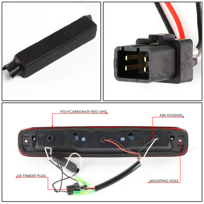 LUZ DE FRENO 99-06 CHEVY SILVERADO 1500, 2500, 3500, HD MODELS, GMC SIERRA 1500, 2500, 3500, HD MODELS / 2007 SILVERADO 1500, 2500, 3500, HD MODELS CLASSIC, SIERRA 1500, 2500, 3500 , HD MODELS CLASSIC - 3D - LED - RED