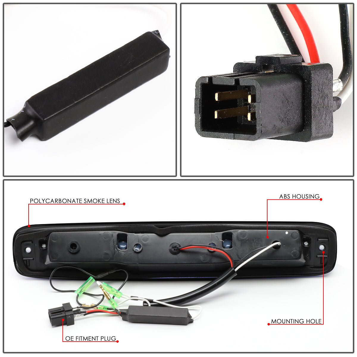 LUZ DE FRENO 99-06 CHEVY SILVERADO 1500, 2500, 3500, HD MODELS, GMC SIERRA 1500, 2500, 3500, HD MODELS / 2007 SILVERADO 1500, 2500, 3500, HD MODELS CLASSIC, SIERRA 1500, 2500, 3500 , HD MODELS CLASSIC - 3D - LED - SMOKE