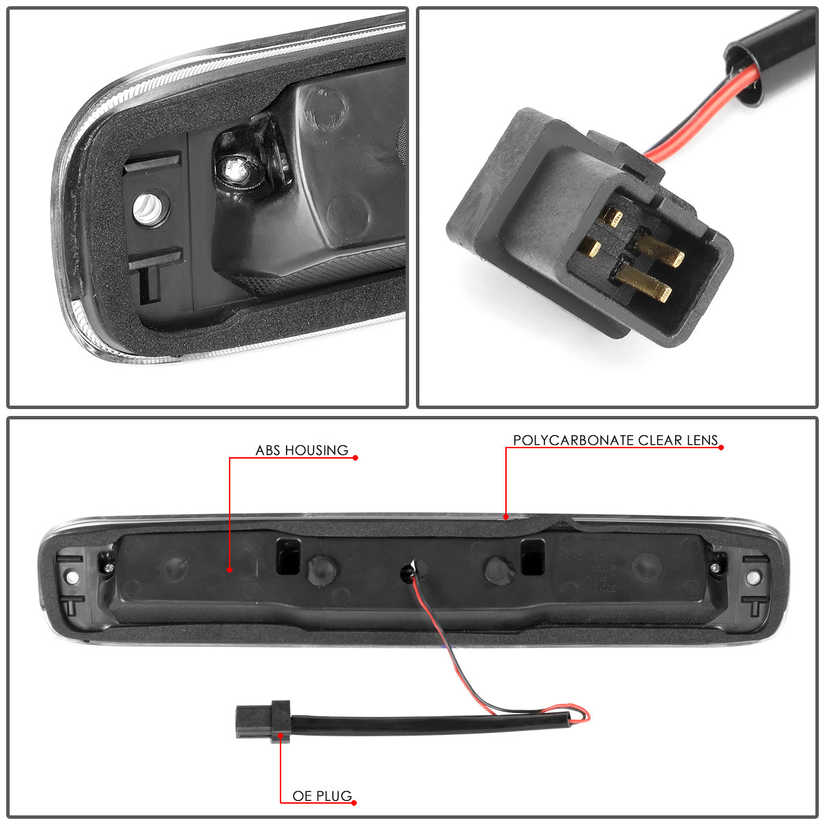 LUZ DE FRENO 99-06 CHEVY SILVERADO 1500, 2500, 3500, HD MODELS, GMC SIERRA 1500, 2500, 3500, HD MODELS / 2007 SILVERADO 1500, 2500, 3500, HD MODELS CLASSIC, SIERRA 1500, 2500, 3500 , HD MODELS CLASSIC - 3D - SEQUENTIAL ARROW LED - BLACK