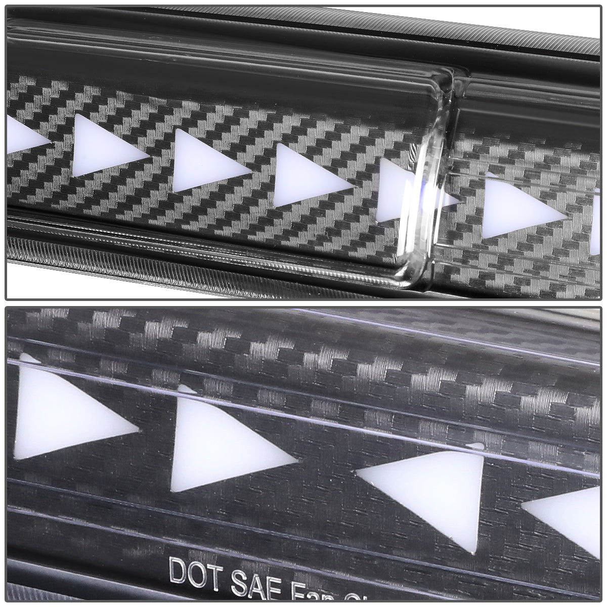 LUZ DE FRENO 99-06 CHEVY SILVERADO 1500, 2500, 3500, HD MODELS, GMC SIERRA 1500, 2500, 3500, HD MODELS / 2007 SILVERADO 1500, 2500, 3500, HD MODELS CLASSIC, SIERRA 1500, 2500, 3500 , HD MODELS CLASSIC - 3D - SEQUENTIAL TRIANGLE LED - BLACK