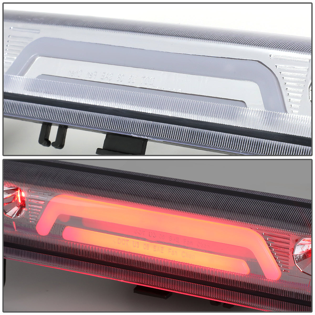 LUZ DE FRENO 00-06 CHEVY SUBURBAN 1500, 2500, TAHOE, GMC YUKON, YUKON XL 1500, 2500 - FITS LIFTGATE MODEL REAR DOORS ONLY - 3D - LED - CHROME