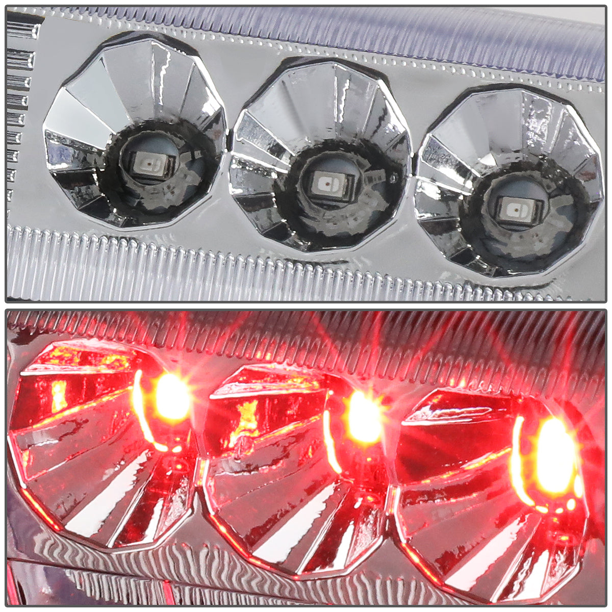 LUZ DE FRENO 00-06 CHEVY SUBURBAN 1500, 2500, TAHOE, GMC YUKON, YUKON XL 1500, 2500 - FITS LIFTGATE MODEL REAR DOORS ONLY - 3D - LED - CHROME