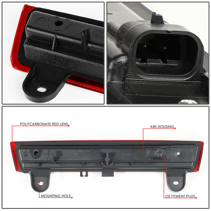 LUZ DE FRENO 00-06 CHEVY SUBURBAN 1500, 2500, TAHOE, GMC YUKON, YUKON XL 1500, 2500 - FITS LIFTGATE MODEL REAR DOORS ONLY - 3D - LED - RED