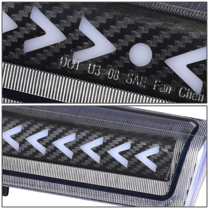 LUZ DE FRENO 00-06 CHEVY SUBURBAN 1500, 2500, TAHOE, GMC YUKON, YUKON XL 1500, 2500 - FITS LIFTGATE MODEL REAR DOORS ONLY - 3D - LED - SEQUENTIAL ARROW LED - BLACK