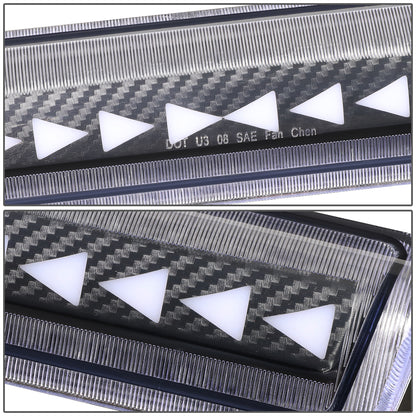 LUZ DE FRENO 00-06 CHEVY SUBURBAN 1500, 2500, TAHOE, GMC YUKON, YUKON XL 1500, 2500 - FITS LIFTGATE MODEL REAR DOORS ONLY - 3D - SEQUENTIAL TRIANGLE LED - BLACK