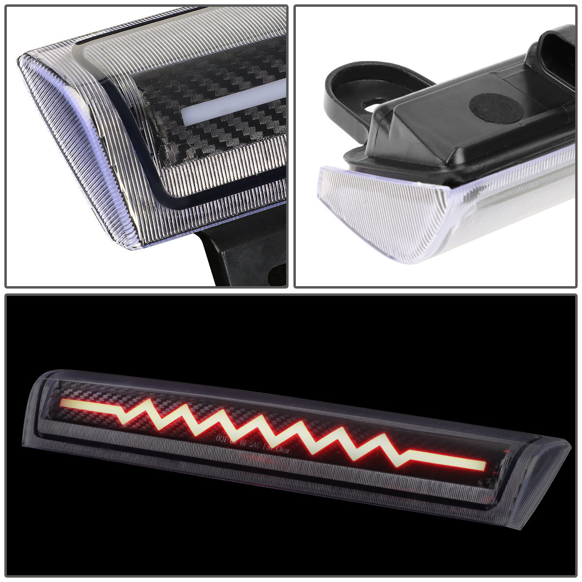 LUZ DE FRENO 00-06 CHEVY SUBURBAN 1500, 2500, TAHOE, GMC YUKON, YUKON XL 1500, 2500 - FITS LIFTGATE MODEL REAR DOORS ONLY - 3D - SEQUENTIAL HEARTBEAT LED - BLACK