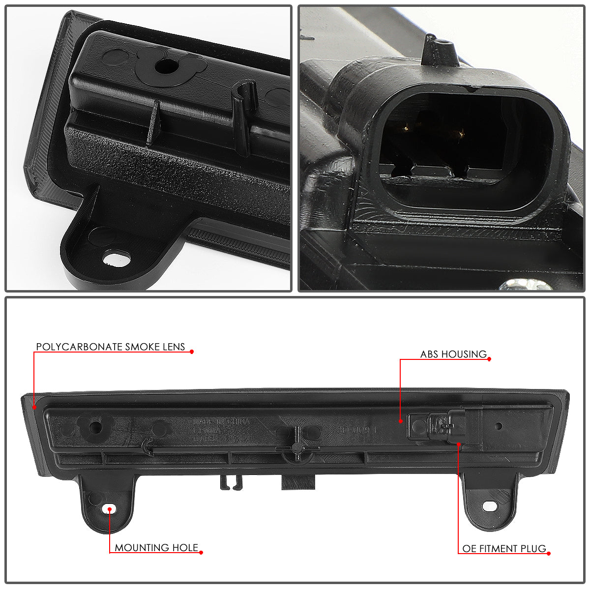 LUZ DE FRENO 00-06 CHEVY SUBURBAN 1500, 2500, CHEVY TAHOE, GMC YUKON, GMC YUKON XL 1500, 2500 - FITS LIFTGATE MODEL REAR DOORS ONLY - LED STRIP - SMOKE