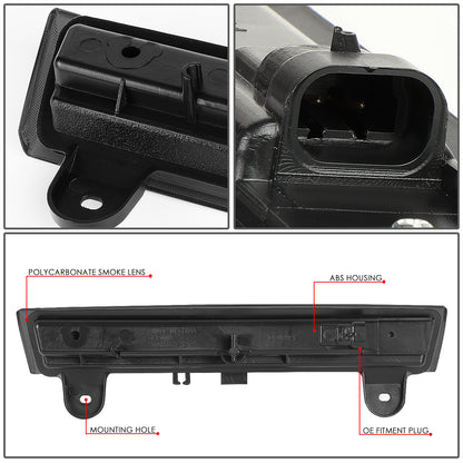LUZ DE FRENO 00-06 CHEVY SUBURBAN 1500, 2500, CHEVY TAHOE, GMC YUKON, GMC YUKON XL 1500, 2500 - FITS LIFTGATE MODEL REAR DOORS ONLY - LED STRIP - SMOKE