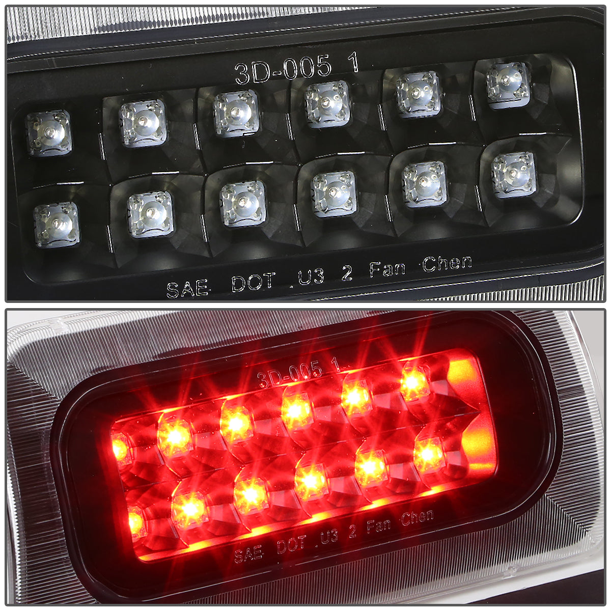 LUZ DE FRENO 94-03 CHEVY S10, GMC SONOMA / 96-00 ISUZU HOMBRE - FITS STANDARD CAB MODEL ONLY - LED - BLACK