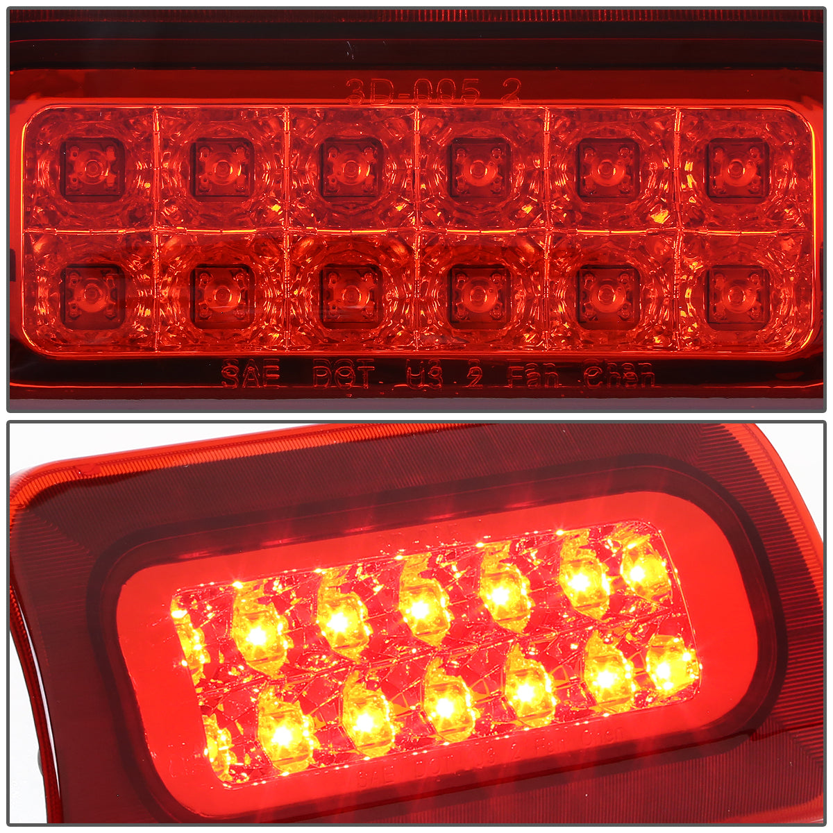 LUZ DE FRENO 94-03 CHEVY S10, GMC SONOMA / 96-00 ISUZU HOMBRE - FITS STANDARD CAB MODEL ONLY - LED - RED