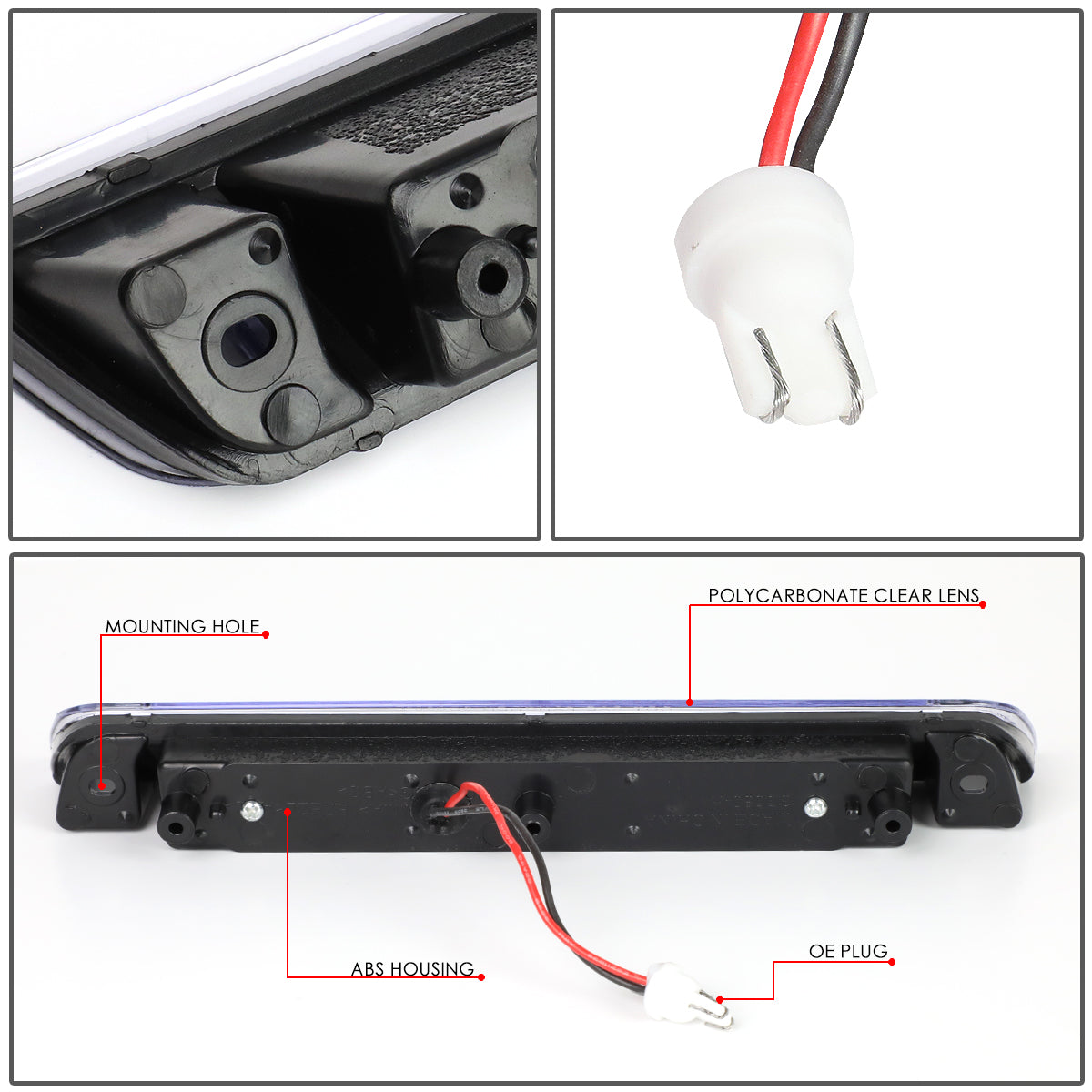 LUZ DE FRENO 06-14 HONDA RIDGELINE - PLUGS INTO FACTORY BULB SOCKET - LED - BLACK