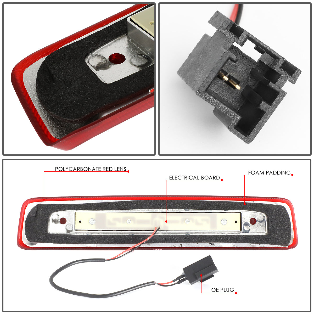 LUZ DE FRENO 06-10 JEEP COMMANDER - 3D - LED - RED