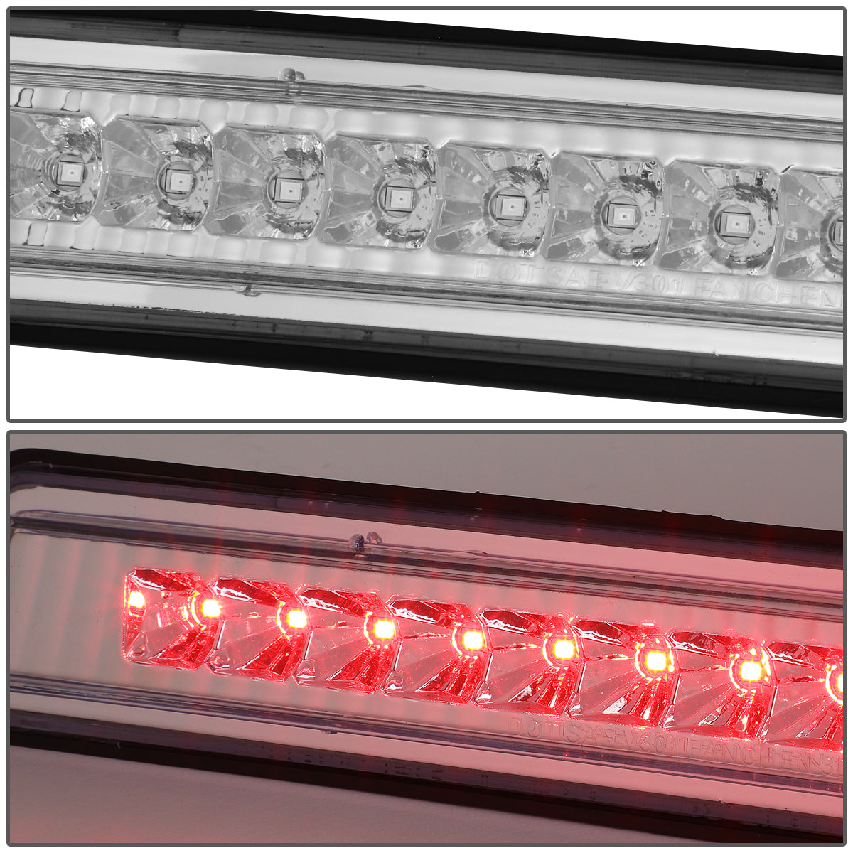 LUZ DE FRENO 05-15 NISSAN ARMADA / 2004 PATHFINDER ARMADA / 04-10 INFINITI QX56 - FITS MODELS WITHOUT CARGO LIGHT - LED - CHROME