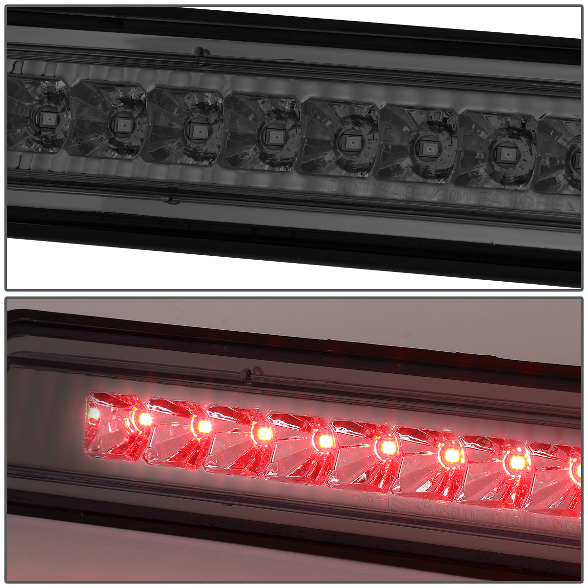 LUZ DE FRENO 05-15 NISSAN ARMADA / 2004 PATHFINDER ARMADA / 04-10 INFINITI QX56 - FITS MODELS WITHOUT CARGO LIGHT - LED - SMOKE