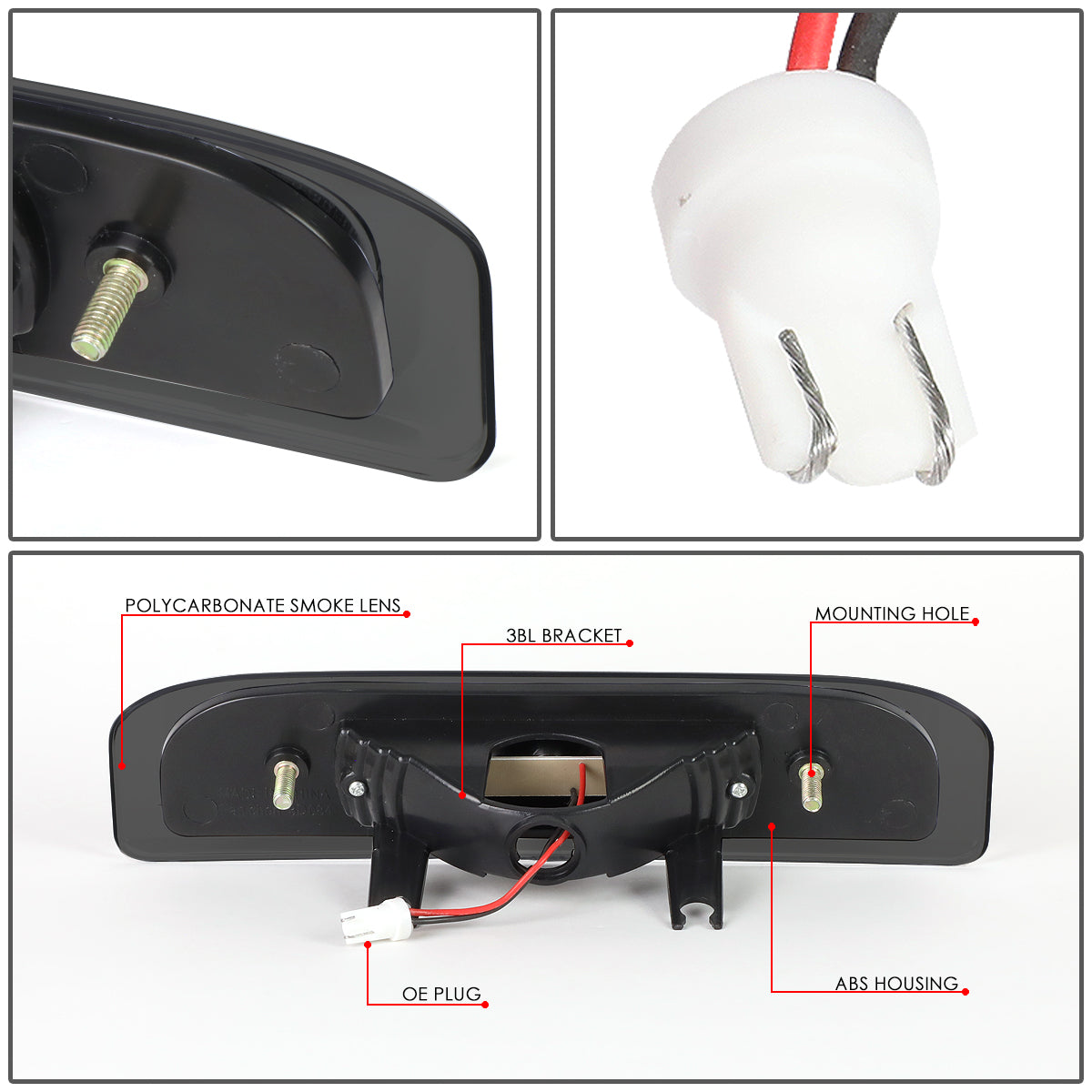 LUZ DE FRENO 09-14 NISSAN CUBE - LED - BLACK / SMOKE