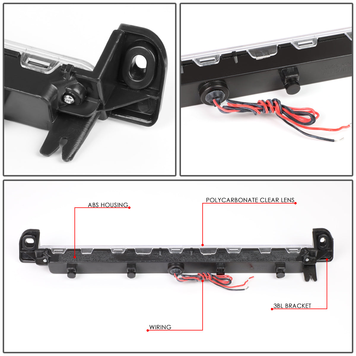 LUZ DE FRENO 01-04 NISSAN PATHFINDER / 01-03 INFINITI QX4 - LED - BLACK