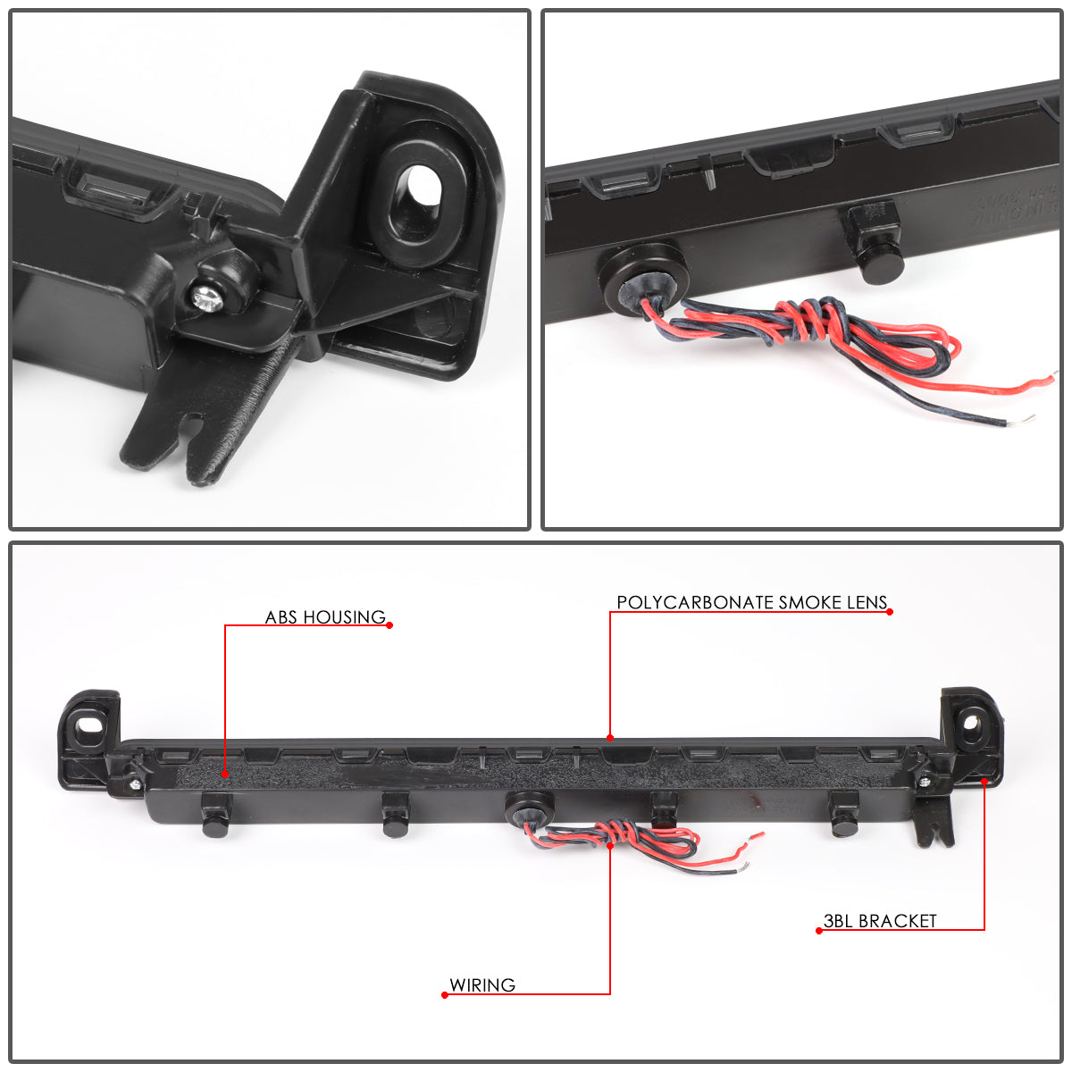 LUZ DE FRENO 01-04 NISSAN PATHFINDER / 01-03 INFINITI QX4 - LED - BLACK / SMOKE