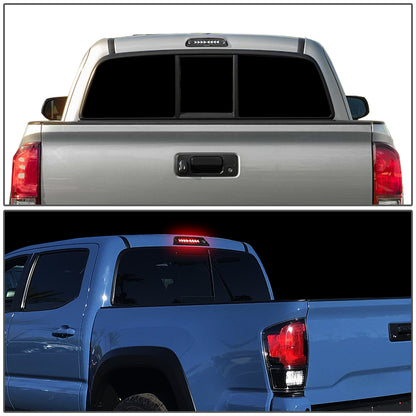 LUZ DE FRENO 95-15 TOYOTA TACOMA ALL MODELS / 16-PRESENT TACOMA ACCESS EXTENDED CAB - 3D - SEQUENTIAL TRIANGLE LED - BLACK