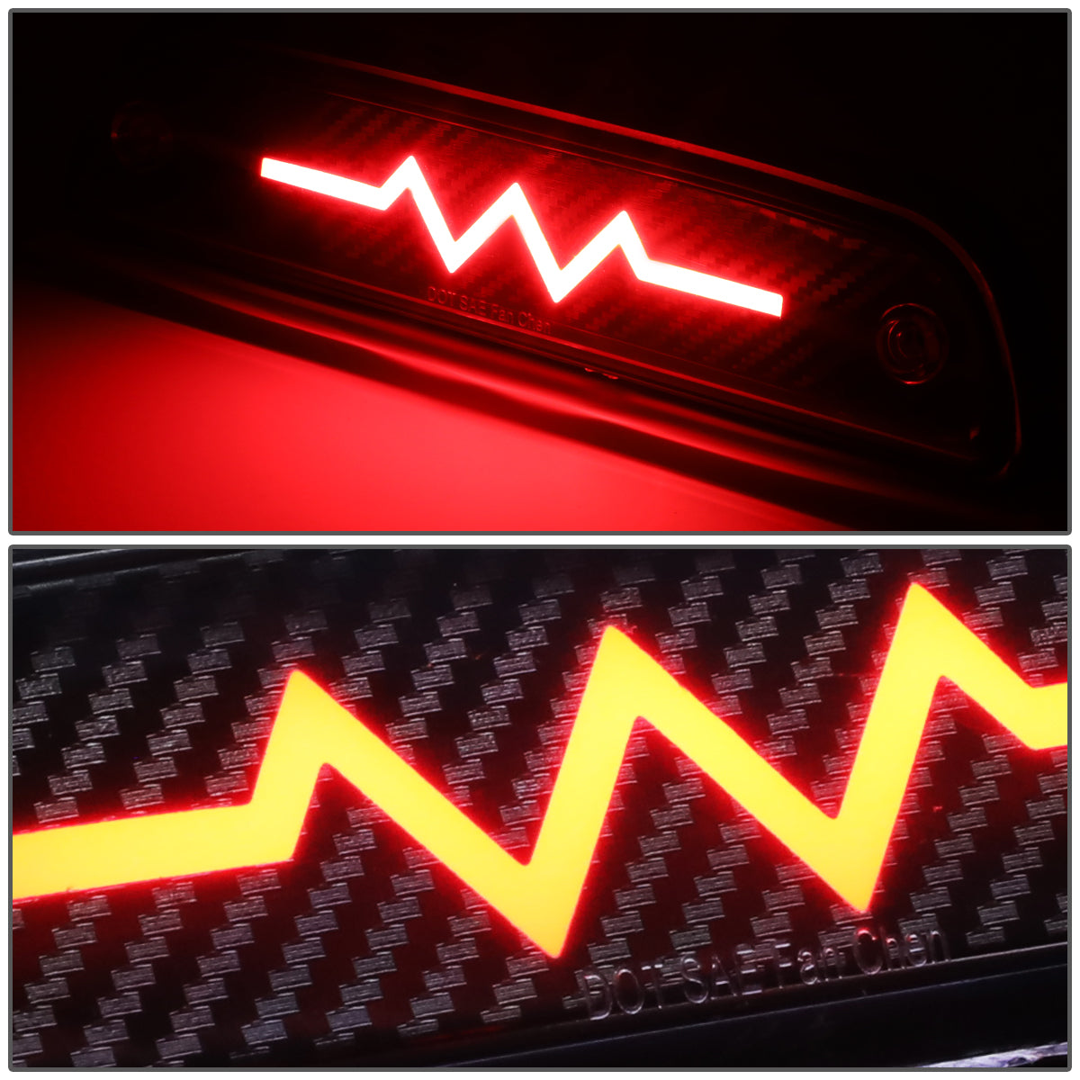 LUZ DE FRENO 95-15 TOYOTA TACOMA ALL MODELS / 16-PRESENT TACOMA ACCESS EXTENDED CAB - 3D - SEQUENTIAL HEARTBEAT LED - BLACK