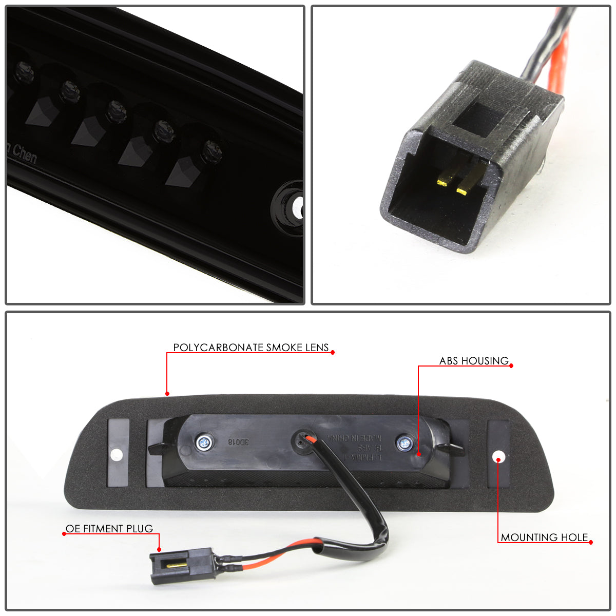 LUZ DE FRENO 95-15 TOYOTA TACOMA ALL MODELS / 16-PRESENT TACOMA ACCESS EXTENDED CAB - LED - BLACK / SMOKE