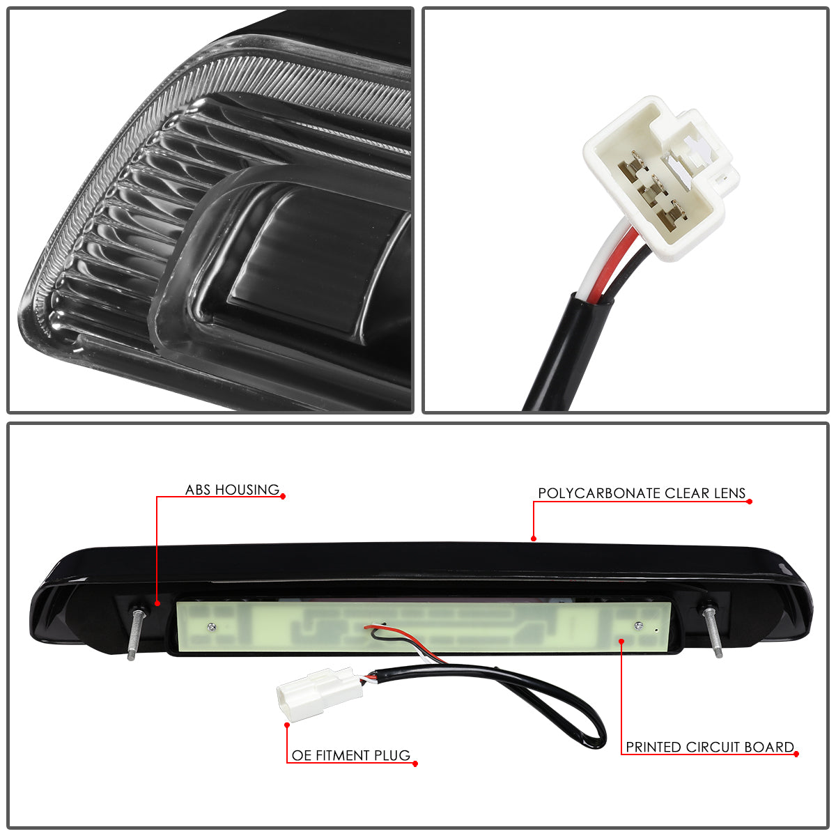 LUZ DE FRENO 07-18 TOYOTA TUNDRA - 3D - LED - BLACK