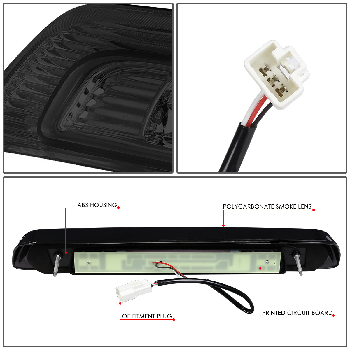 LUZ DE FRENO 07-18 TOYOTA TUNDRA - 3D - LED - SMOKE