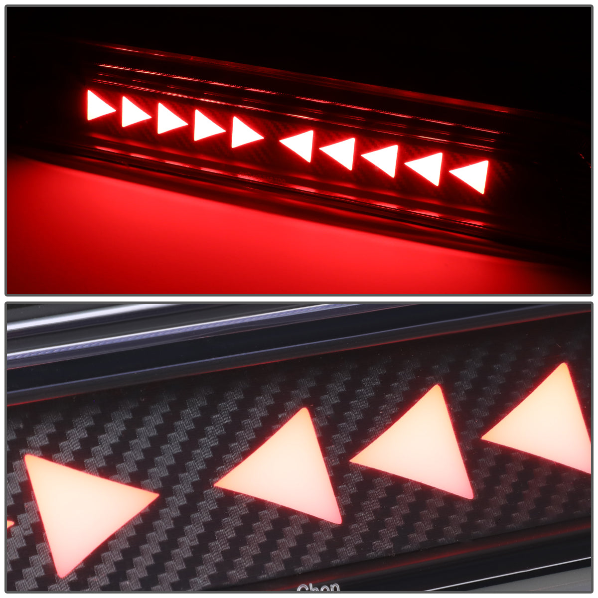LUZ DE FRENO 07-17 TOYOTA TUNDRA - 3D - SEQUENTIAL TRIANGLE LED - BLACK