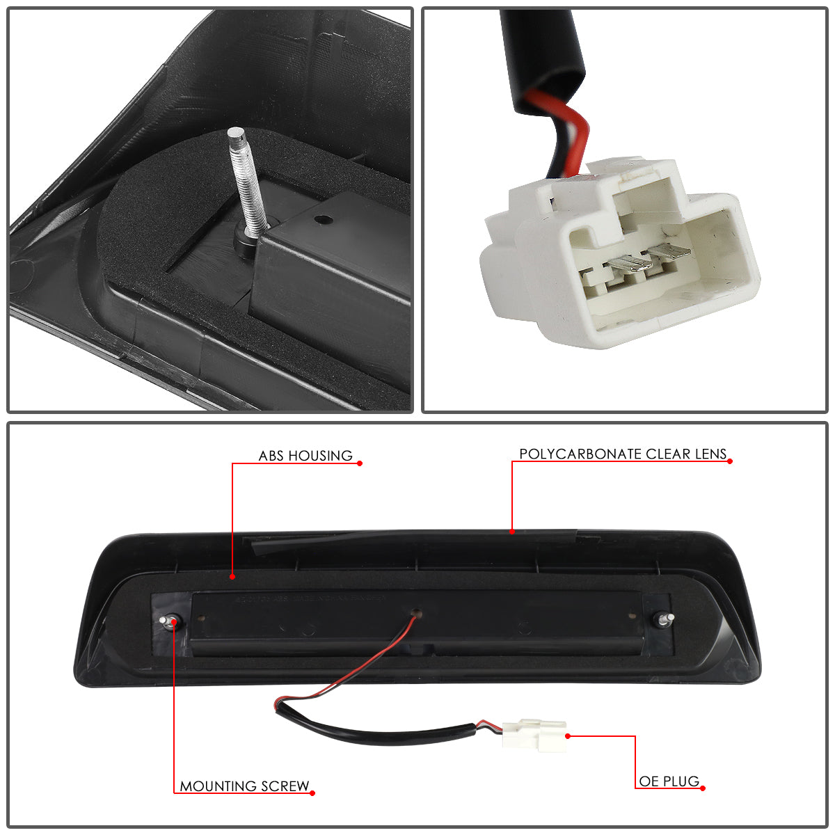 LUZ DE FRENO 07-17 TOYOTA TUNDRA - 3D - SEQUENTIAL TRIANGLE LED - BLACK