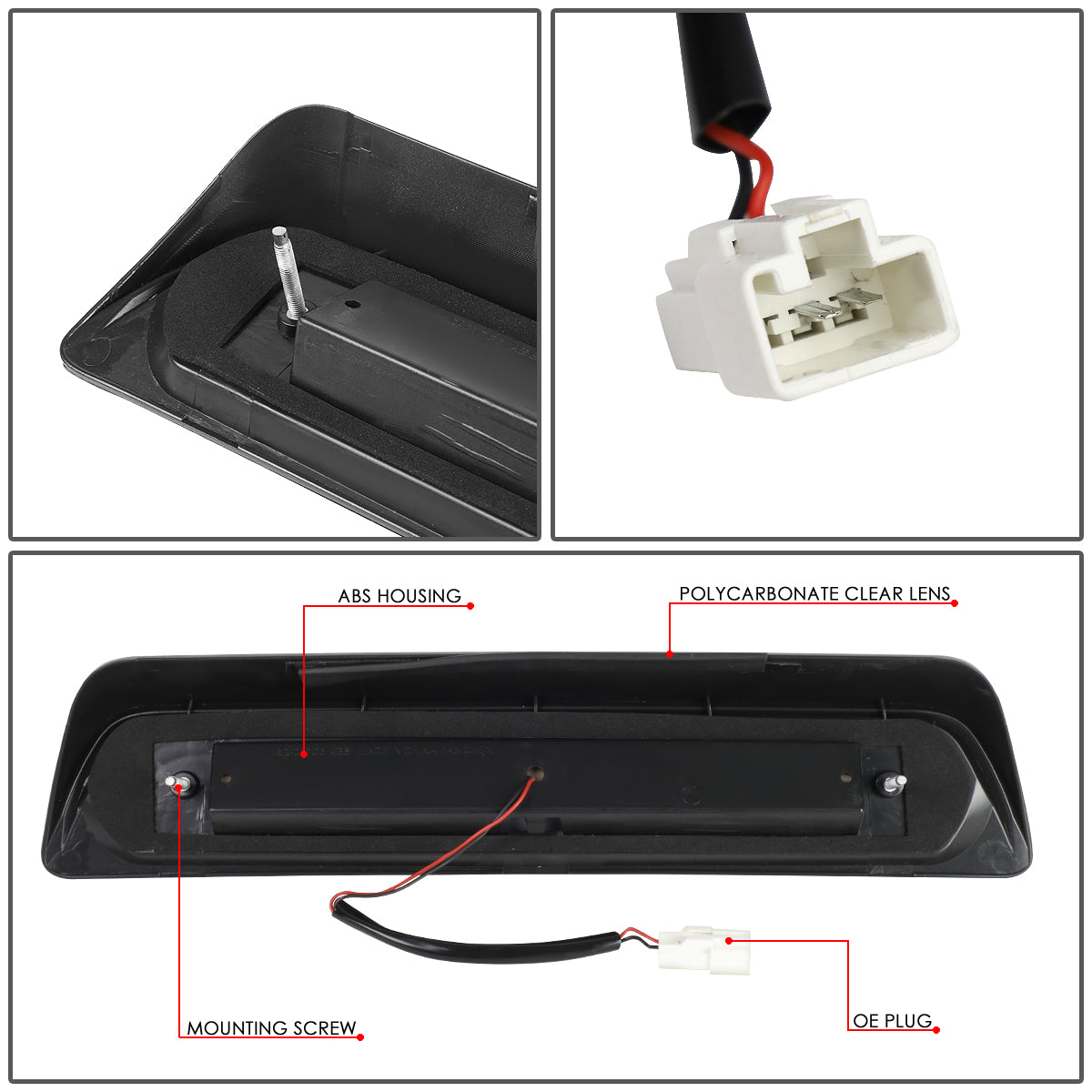 LUZ DE FRENO 07-17 TOYOTA TUNDRA - 3D - SEQUENTIAL HEARTBEAT LED - BLACK