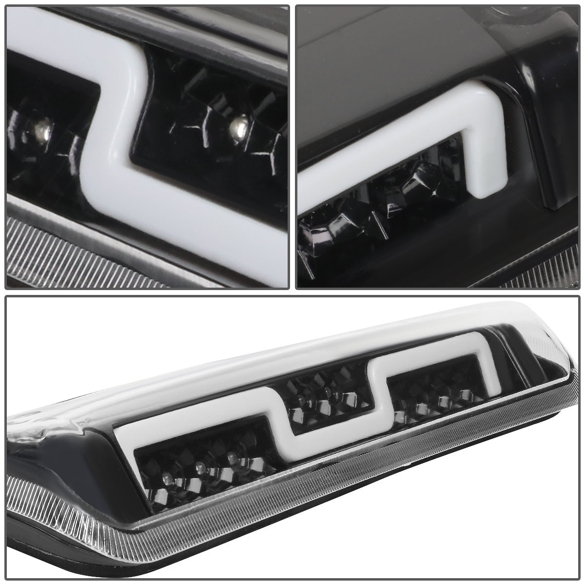 LUZ DE FRENO 3RD BRAKE LIGHT - 07-10 FORD EXPLORER SPORT TRAC / 04-08 F-150, LOBO / 06-08 LINCOLN MARK LT - FITS MODELS WITH CARGO LIGHT ONLY - SEQUENTIAL CHASE LED - CHROME
