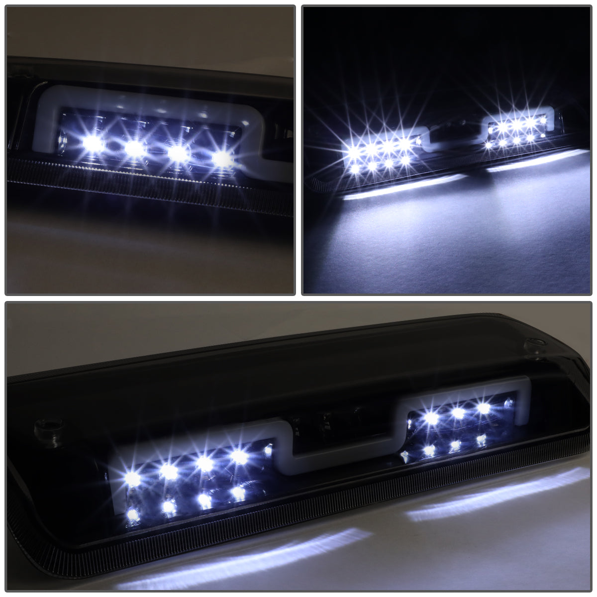 LUZ DE FRENO 3RD BRAKE LIGHT - 07-10 FORD EXPLORER SPORT TRAC / 04-08 F-150, LOBO / 06-08 LINCOLN MARK LT - FITS MODELS WITH CARGO LIGHT ONLY - SEQUENTIAL CHASE LED - SMOKE