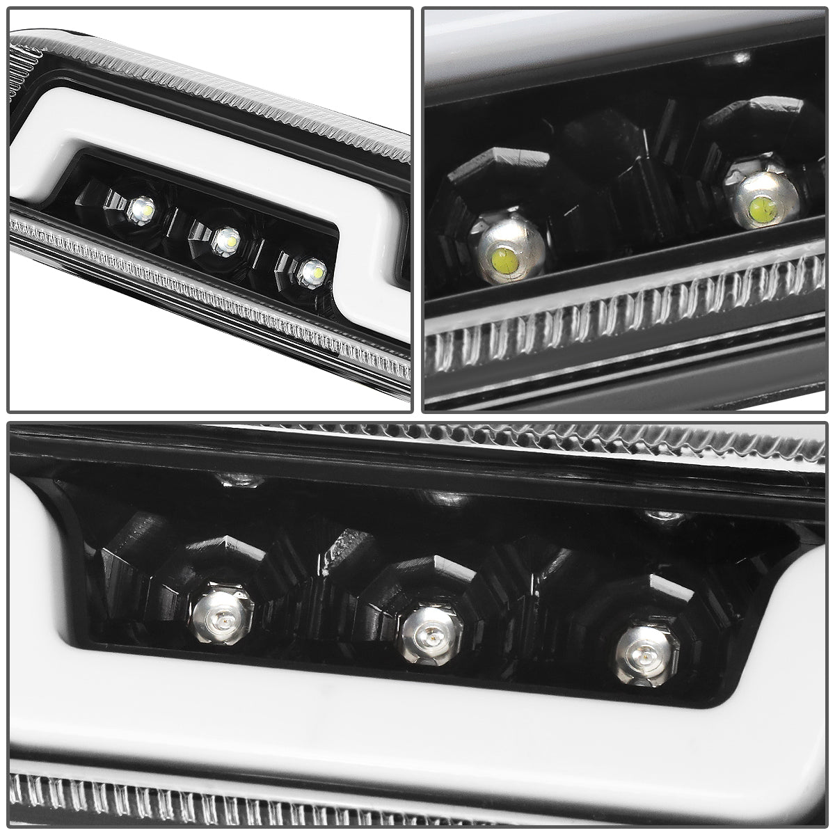 LUZ DE FRENO 3RD BRAKE LIGHT - 93-11 FORD RANGER / 99-16 F-250, F-350 SD, F-450 SD, F-550 SD / 95-03 MAZDA B2300, B2500, B3000, B4000 - FITS MODELS WITH CARGO LIGHTS ONLY - SEQUENTIAL CHASE LED - CHROME