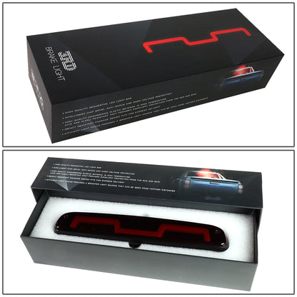 LUZ DE FRENO 3RD BRAKE LIGHT - 93-11 FORD RANGER / 99-16 F-250, F-350 SD, F-450 SD, F-550 SD / 95-03 MAZDA B2300, B2500, B3000, B4000 - FITS MODELS WITH CARGO LIGHTS ONLY - SEQUENTIAL CHASE LED - DARK RED