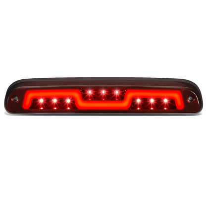 LUZ DE FRENO 3RD BRAKE LIGHT - 93-11 FORD RANGER / 99-16 F-250, F-350 SD, F-450 SD, F-550 SD / 95-03 MAZDA B2300, B2500, B3000, B4000 - FITS MODELS WITH CARGO LIGHTS ONLY - SEQUENTIAL CHASE LED - DARK RED