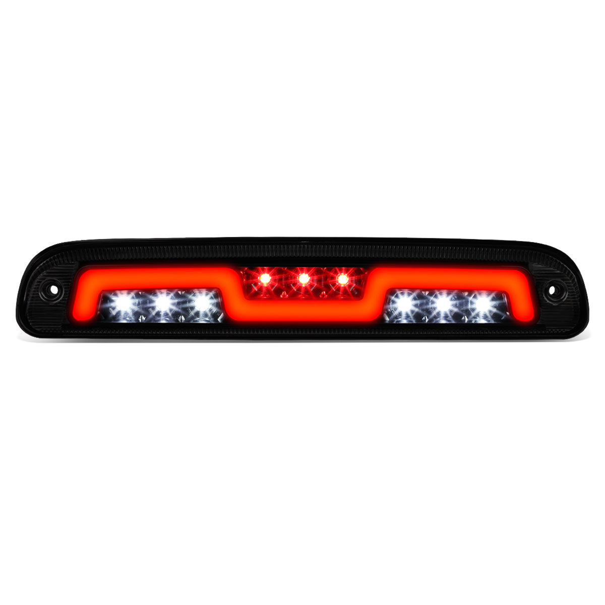 LUZ DE FRENO 3RD BRAKE LIGHT - 93-11 FORD RANGER / 99-16 F-250, F-350 SD, F-450 SD, F-550 SD / 95-03 MAZDA B2300, B2500, B3000, B4000 - FITS MODELS WITH CARGO LIGHTS ONLY - SEQUENTIAL CHASE LED - SMOKE