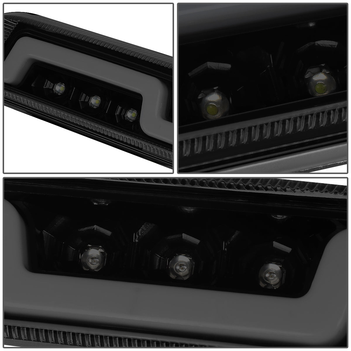 LUZ DE FRENO 3RD BRAKE LIGHT - 93-11 FORD RANGER / 99-16 F-250, F-350 SD, F-450 SD, F-550 SD / 95-03 MAZDA B2300, B2500, B3000, B4000 - FITS MODELS WITH CARGO LIGHTS ONLY - SEQUENTIAL CHASE LED - SMOKE