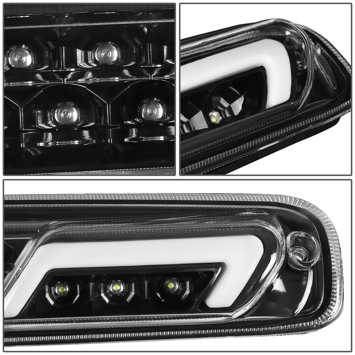 LUZ DE FRENO 3RD BRAKE LIGHT - 99-06 CHEVY SILVERADO 1500, 2500, 3500 , GMC SIERRA 1500, 2500, 3500 / 2007 CHEVY SILVERADO 1500 , 2500, 3500 , GMC SIERRA 1500, 2500, 3500 - SEQUENTIAL CHASE LED - CHROME