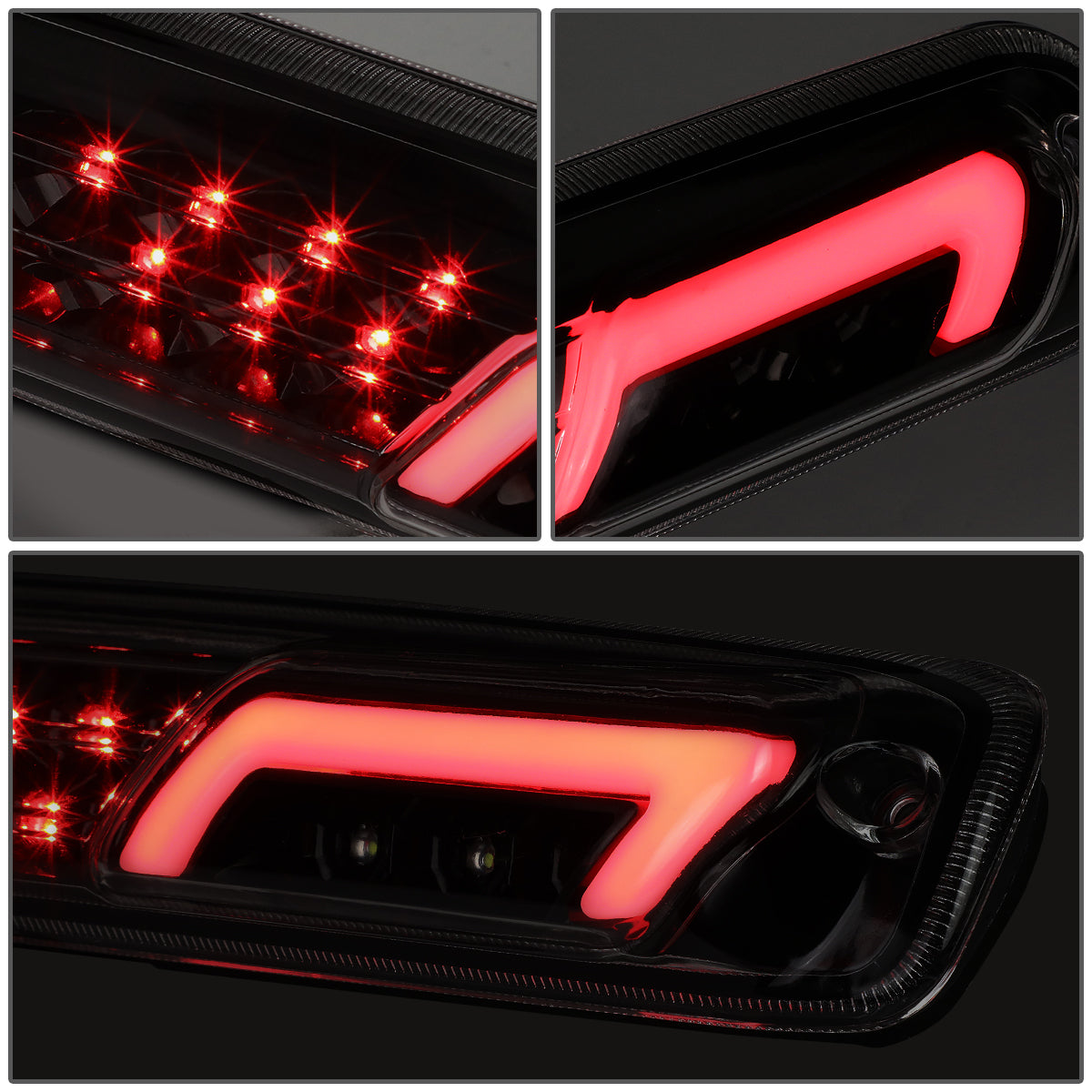 LUZ DE FRENO 3RD BRAKE LIGHT - 99-06 CHEVY SILVERADO 1500, 2500, 3500 , GMC SIERRA 1500, 2500, 3500 / 2007 CHEVY SILVERADO 1500 , 2500, 3500 , GMC SIERRA 1500, 2500, 3500 - SEQUENTIAL CHASE LED - SMOKE