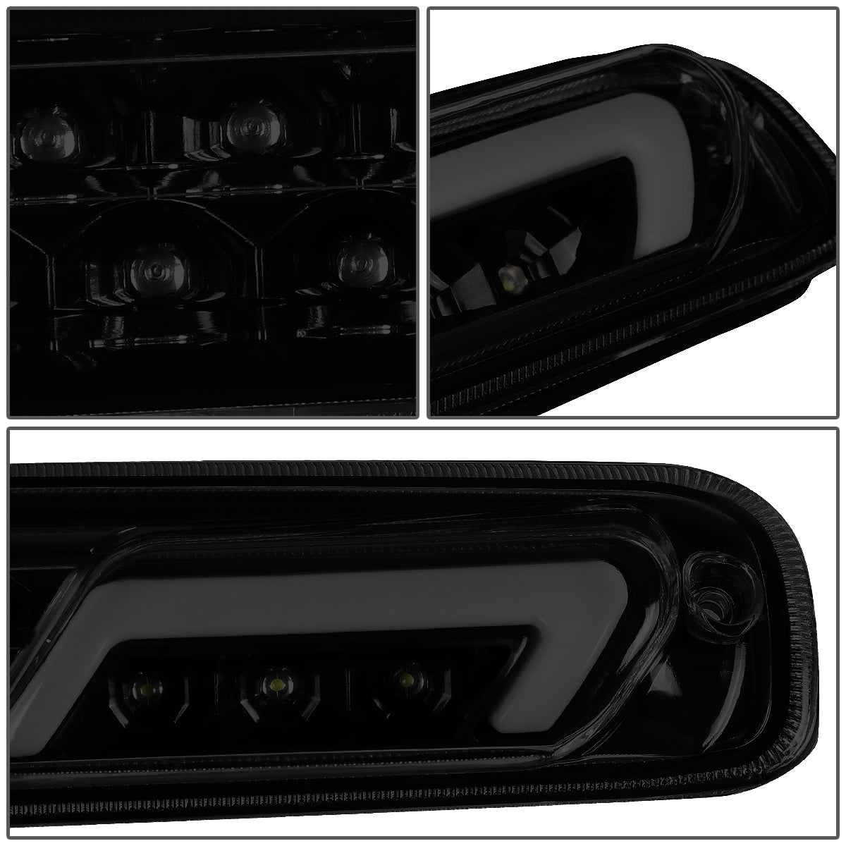 LUZ DE FRENO 3RD BRAKE LIGHT - 99-06 CHEVY SILVERADO 1500, 2500, 3500 , GMC SIERRA 1500, 2500, 3500 / 2007 CHEVY SILVERADO 1500 , 2500, 3500 , GMC SIERRA 1500, 2500, 3500 - SEQUENTIAL CHASE LED - SMOKE