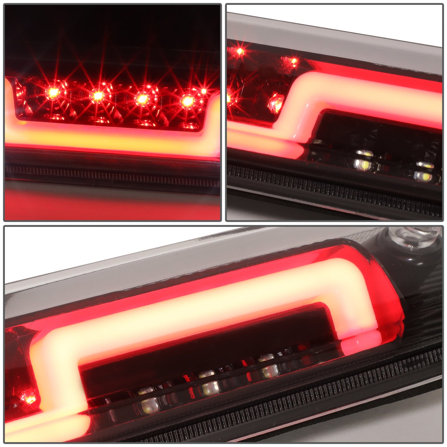 LUZ DE FRENO 3RD BRAKE LIGHT - 07-13 CHEVY SILVERADO 1500, GMC SIERRA 1500 / 07-14 CHEVY SILVERADO 2500, 3500, GMC SIERRA 2500, 3500 / 09-10 HUMMER H3T - SEQUENTIAL CHASE LED - CHROME