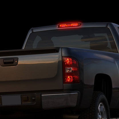 LUZ DE FRENO 3RD BRAKE LIGHT - 07-13 CHEVROLET SILVERADO 1500 & 1500 HD / 07-14 CHEVROLET SILVERADO 2500 3500 & HD MODELS / 07-13 GMC SIERRA 1500 & 1500 HD / 07-14 GMC SIERRA 2500 3500 & HD MODELS - 09-10 HUMMER H3T - LED - DARK RED