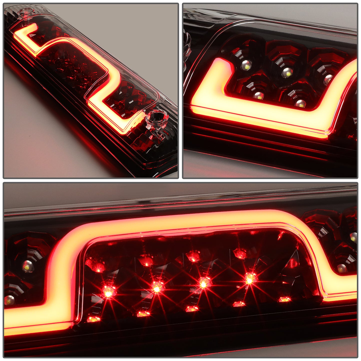 LUZ DE FRENO 3RD BRAKE LIGHT - 14-20 CHEVY SILVERADO 1500, GMC SIERRA 1500 / 15-20 CHEVY SILVERADO 2500, 3500, GMC SIERRA 2500, 3500 / 2019 GMC SIERRA 1500 LIMITED - STANDARD CAB ONLY - SEQUENTIAL CHASE LED - CHROME
