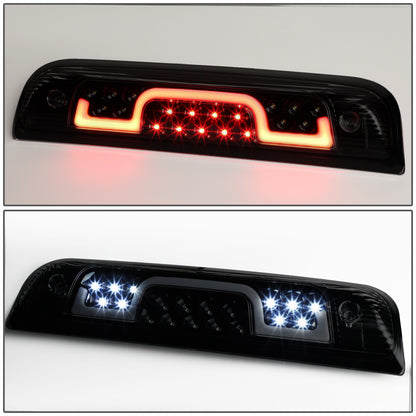 LUZ DE FRENO 3RD BRAKE LIGHT - 14-20 CHEVY SILVERADO 1500, GMC SIERRA 1500 / 15-20 CHEVY SILVERADO 2500, 3500, GMC SIERRA 2500, 3500 / 2019 GMC SIERRA 1500 LIMITED - STANDARD CAB ONLY - SEQUENTIAL CHASE LED - SMOKE