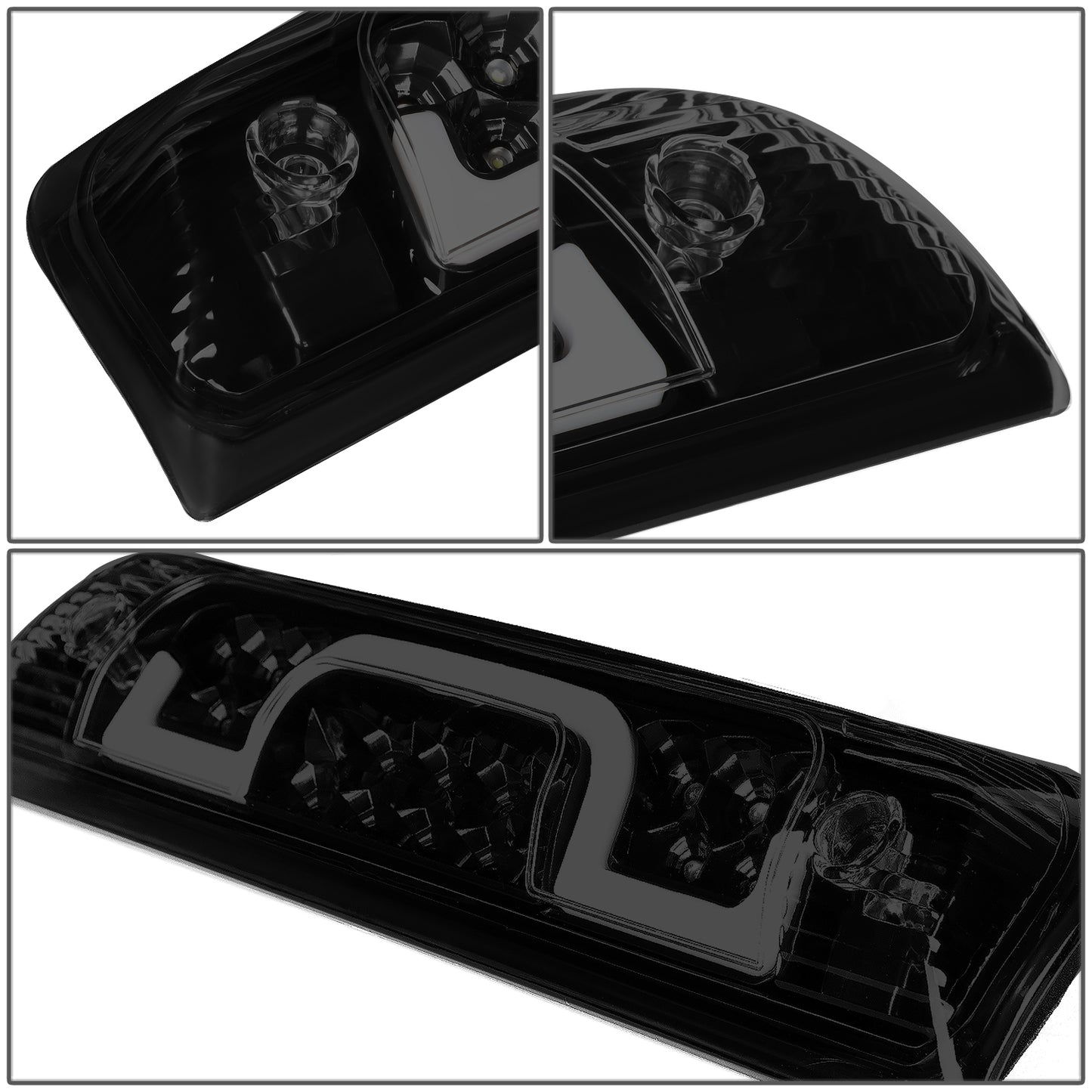 LUZ DE FRENO 3RD BRAKE LIGHT - 14-20 CHEVY SILVERADO 1500, GMC SIERRA 1500 / 15-20 CHEVY SILVERADO 2500, 3500, GMC SIERRA 2500, 3500 / 2019 GMC SIERRA 1500 LIMITED - STANDARD CAB ONLY - SEQUENTIAL CHASE LED - SMOKE