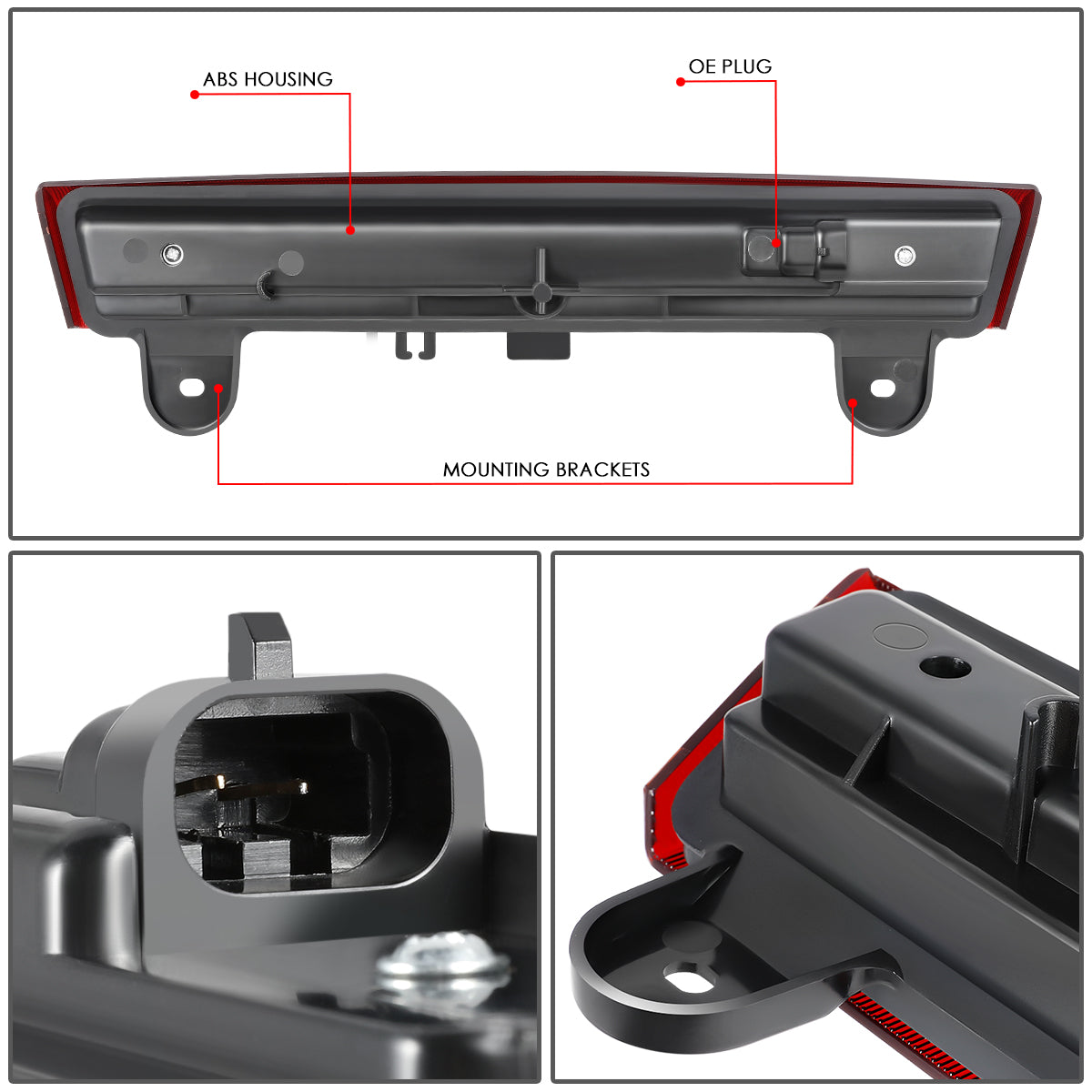 LUZ DE FRENO 3RD BRAKE LIGHT - 05-06 CHEVY SONORA / 00-06 SUBURBAN 1500 / 00-06 SUBURBAN 2500 / 00-06 TAHOE / 00-06 GMC YUKON / 01-06 YUKON XI 1500 / 01-06 YUKON XI 2500 - FITS MODELS WITH LIFTGATE STYLE REAR DOORS - STANDARD CAB ONLY - SEQUENTIAL CHASE