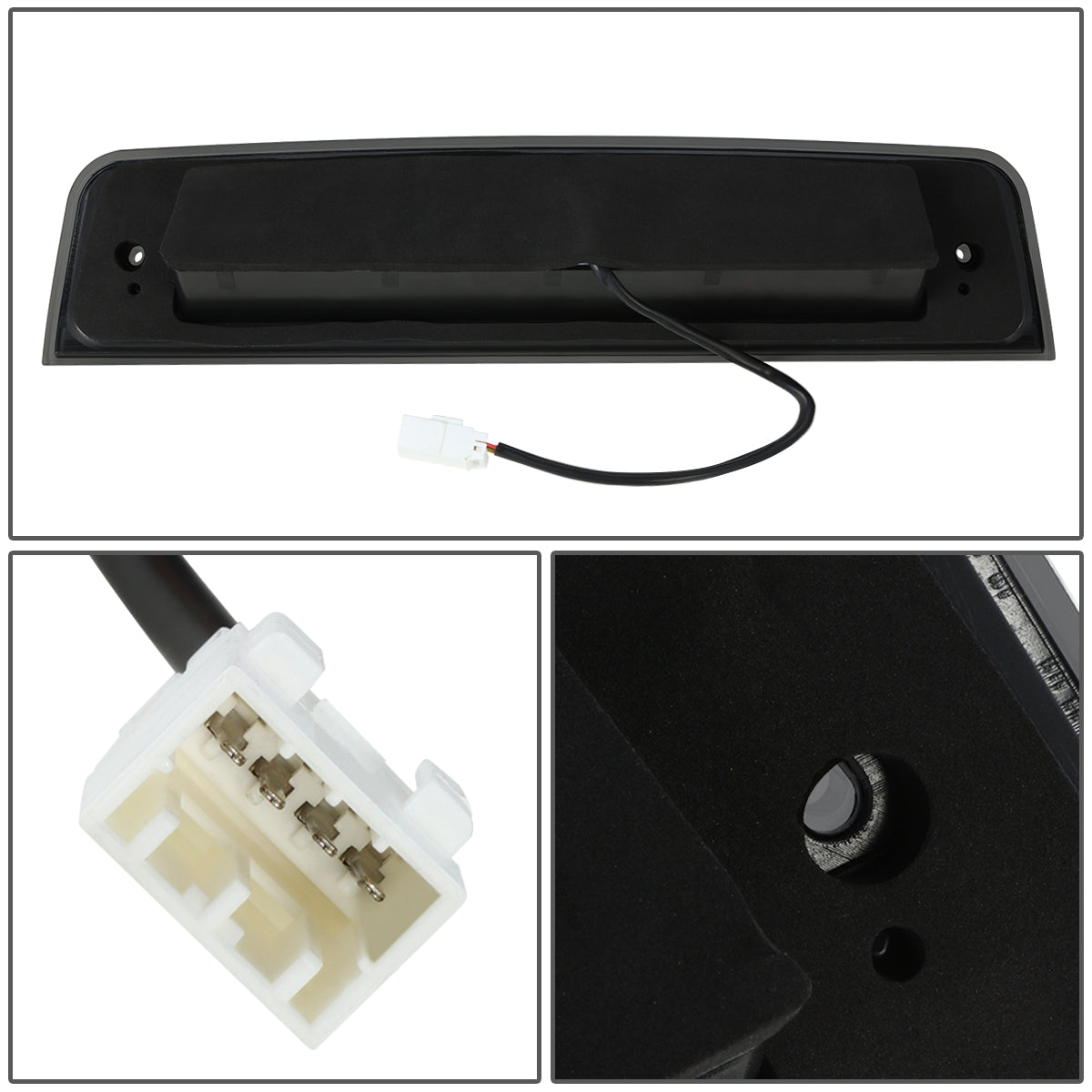 LUZ DE FRENO 3RD BRAKE LIGHT - 09-10 DODGE RAM 1500 / 2010 RAM 2500, 3500 / 11-18 RAM 1500, 2500, 3500 / 19-22 RAM 1500 CLASSIC - SEQUENTIAL LED - SMOKE