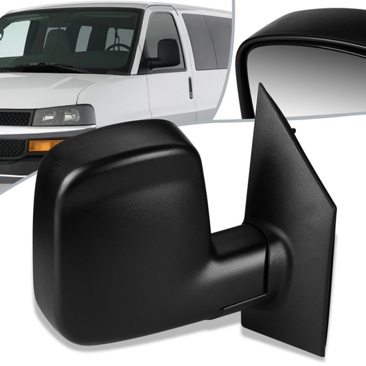 RETROVISOR MIRROR - OEM - 03-07 CHEVY EXPRESS 1500, 2500, 3500 / 03-07 GMC SAVANA 1500, 2500, 3500 - MANUAL - TEXTURED - BLACK - RIGHT